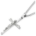 thumbnail image 4 of West Coast Jewelry Men's Stainless Steel Silver Crucifix Cross Necklace, 4 of 6