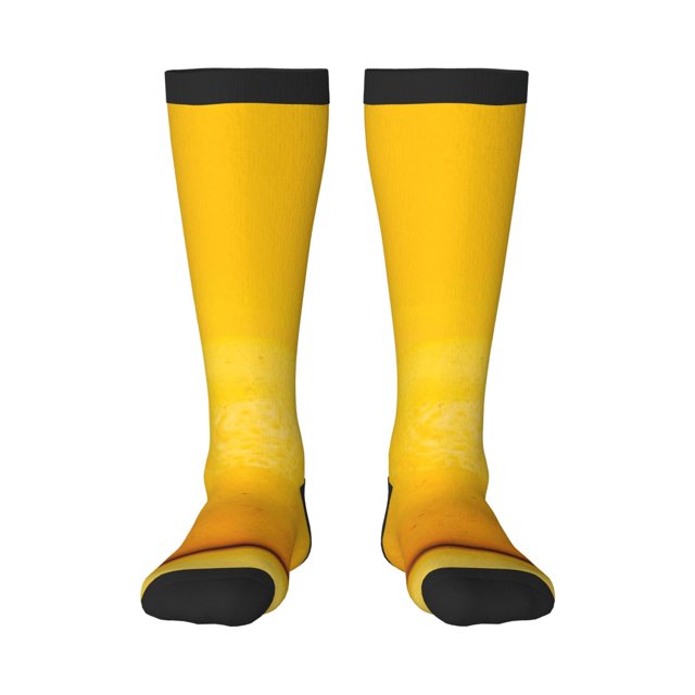 Gaeub Chaussettes Design Imprimé Citron Jaune Chaussettes Hautes Extensibles pour Hommes Femmes Adolescents, Chaussettes de Softball Soccer pour Randonnée, Sport