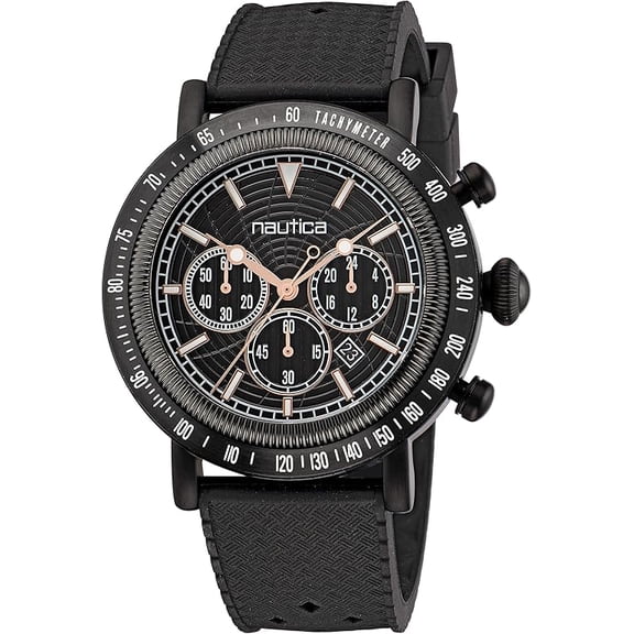 Nautica Spettacolare Chronograph Quartz Black Silicone Mens Watch