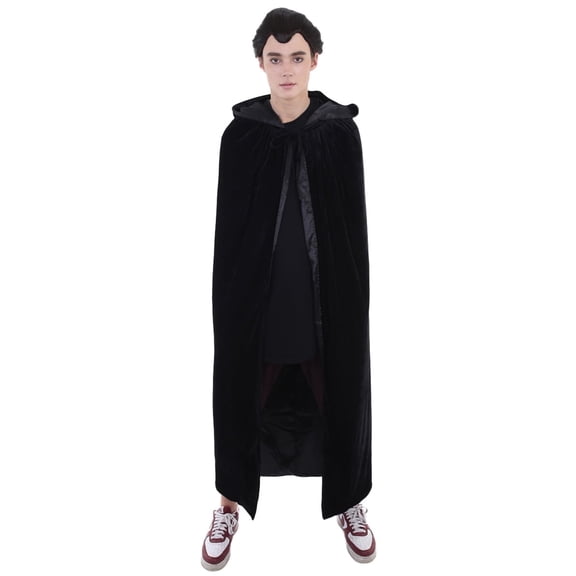HPO Reversible Hooded Cape Costume for Adult Men, Black