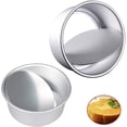 thumbnail image 1 of Moldes para pasteles hondos de aleación de aluminio, molde antiadherente para hornear con fondo extraíble, juego de moldes para pizza, flan y gelatina de tipo plato hondo para panaderos caseros,, 1 of 7