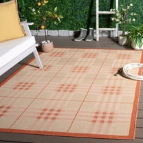 Safavieh Courtyard Fulham Geometric Indoor/Outdoor Area Rug, Natural/Terracotta, 5'3" x 7'7"