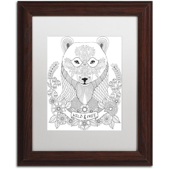 Trademark Fine Art "Animals 4" Canvas Art by Hello Angel, White Matte, Wood Frame