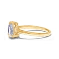 thumbnail image 4 of 1.70 CT 7X5MM Emerald Shape Natural Amethyst & 8X5MM Pear Cut Lab Created Moissanite Diamond Toi Et Moi 2-Stone Engagement Ring For Women In 14K Yellow Gold Over Sterling Silver (1.70 Cttw)-4, 4 of 7
