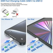 Wall Charger Compatible with iPhone 15 16 17 Charger Fast Charging,20W USB C Charger Block with 60W 6FT USB C Braided Cord Compatible for iPhone 17 Pro 16 15 Pro Max/Pro/Plus/iPad Pro/Air Case