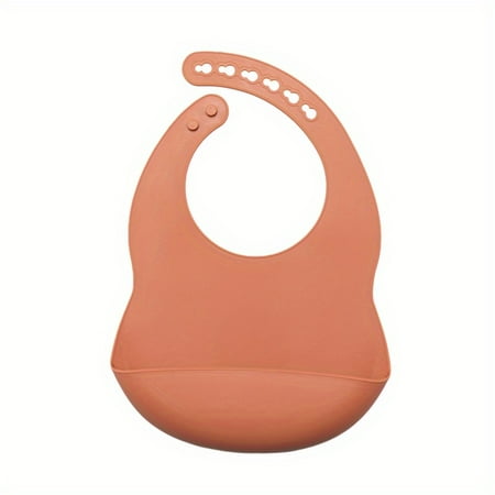 

KRUEM 1pc Baby Soft Bib Simple Plain Color Blank Pattern Adjustable Size Silicone Bib For 1 Year Old + Christmas Halloween Thanksgiving Day Gift Easter Gift