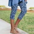 thumbnail image 2 of ZQUUVOU Women's Jean Look Jeggings Slimming Capri Legging Printed Skinny High Waisted Casual Tummy Control Stretchy Leggings Dark Blue, 2 of 7