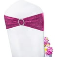 thumbnail image 1 of 10 PCS Sequins Chair Sashes with Silver Buckle, Chair Bands One-Sided Sequins Decor for Hotel Wedding Party Event (Rose Red), 1 of 6