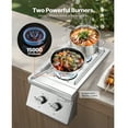 thumbnail image 5 of KFFKFF Double Side Burner with Lights Propane Built-in Side Burner 2 x 15000BTU Nature Gas Burners Stainless Steel For BBQ Outdoor, 5 of 9