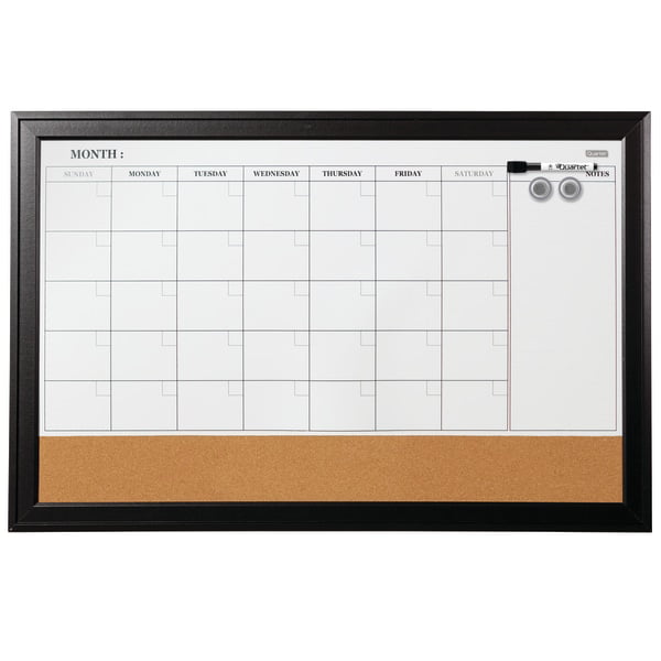 17" x 23" Combo Wh Quartet Combination Magnetic Whiteboard Calendar & Corkboard 