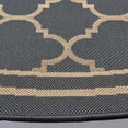 thumbnail image 4 of Safavieh Courtyard Alina Geometric Quatrefoil Indoor/Outdoor Area Rug, Anthracite/Beige, 4' x 4' Round, 4 of 13