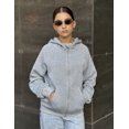 thumbnail image 3 of Arshiner Girls Zip Up Hoodies Black Teen Hooded Sweatshirts Fleece Track Jackets Kids Fall Winter Clothes, 3 of 6
