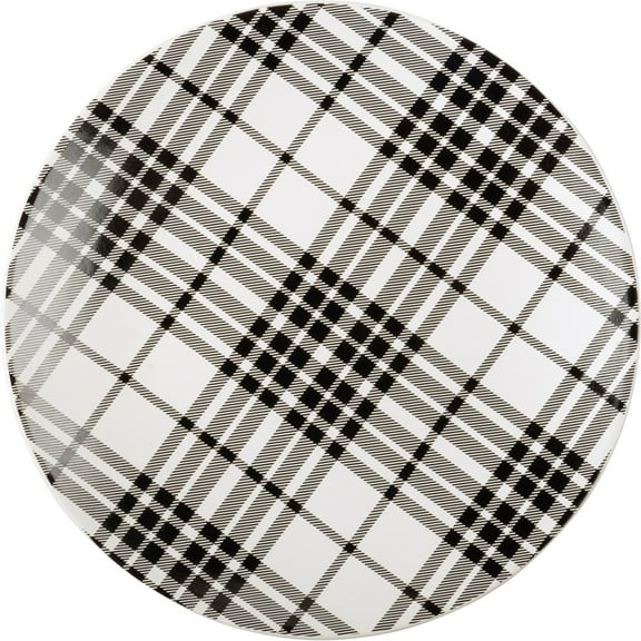 Salad Plate - Black Plaid