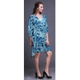 thumbnail image 3 of Bimba Oxford Blue Tie-Dye Marble Stone Short Caftan Midi Dress Beach Swimwear Cover up Womens Kaftan-4X-5X, 3 of 5