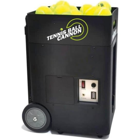 Tennis Ball Cannon Portable Tennis Ball Machine (Only Weighs 22lbs) - Dual Motor for Top Spin and Backspin, 50  Balls, Max 45MPH, 4  Hours Play with Rechargeable Lithium Battery