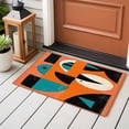 thumbnail image 4 of 2x3 Ft Entryway Area Rug, Orange Teal Black Kitchen Rug Runner Washable Floor Mat, Modern Impressionist Geometric Non Slip Indoor Door Mat Throw Carpet for Bathroom Living Room Bedroom, 4 of 8