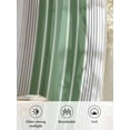 thumbnail image 6 of Sheer Curtains 45 inches Long, Minimalist Sage Green Gradient Gray Stripes Light Filtering Sheer Window Curtains Rod Pocket Voile Drapes for Bedroom Living Room, 52"W x 45"L 2 Panels, 6 of 7
