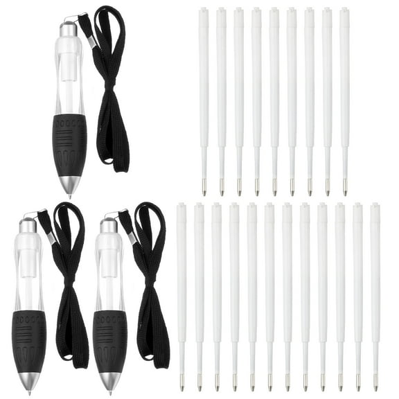 3 Pcs Uxcell Big Fat Pens, Clear Heavy Weighted Ballpoint Pen Retractable Wide Grip Thick Pen with Strap for Hand Tremors Elderly Handicap(12 Black Refills   9 Blue Refills)
