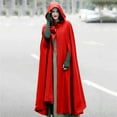 thumbnail image 2 of zfwon Cape Coat for Women Medieval Cloak Hooded Cape Poncho Open Front Cardigan Sweater Long Sleeve Knit Cloak Jacket Autumn Winter Warm Casual Boho Vintage Outerwear Coat Overcoat, 2 of 9