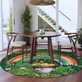 thumbnail image 4 of Gnomes St. Patrick's Day 6ft Round Rugs, Green Lucky Clovers Rainbow Washable Non-Slip Area Rugs for Living Room Bedroom Kitchen, Soft Low Pile Dining Room Kicthen Circle Carpet, Indoor Floor Rug, 4 of 9