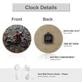 thumbnail image 3 of Wall Clock Decorative - Vintage Red Motorcycle Print 2D Vintage Wall Clocks Battery Operated Silent Non-Ticking for Bedroom, Living Room, Kitchen, Office, Classroom, 10 Inch, 3 of 7