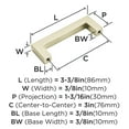 thumbnail image 4 of Amerock Monument 3 inch Center-to-Center Golden Champagne Cabinet Pull, 10 Pack, 4 of 7