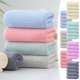 thumbnail image 1 of Toallas de terciopelo facial y de manos Patrón de cuadros de piña suave y absorbente, pack de 5 puntos, 35x75cm, set de toallas de baño lisas y mullidos, de secado rápido, duradero, blanco lechoso y, 1 of 7