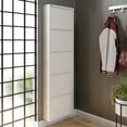 thumbnail image 2 of Antibacterial 5 Tier metal shoe cabinet side holes 5-Tier - White, 2 of 5