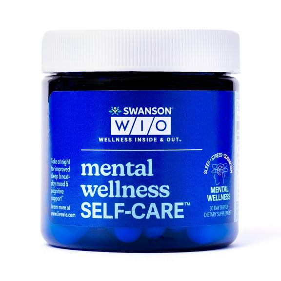 Swanson WIO mental wellness SELF-CARE For Better Sleep   Mood Support, Cognitive Wellness, Non-GMO With Zinc, Magnesium, Melatonin, Nighttime - 4 oz Bottle Withules (30-Day Supply)