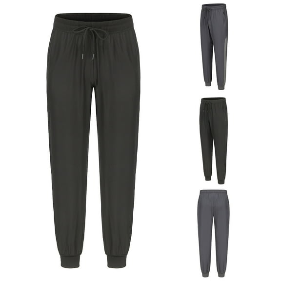 YHAJDS Men Quick Dry Jogger Pants Elastic Waist Breathable Stretch Tapered Gym Bottoms