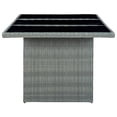 thumbnail image 3 of vidaXL Garden Table Light Grey Poly Rattan and Tempered Glass, 3 of 5