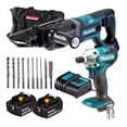 thumbnail image 1 of Rotomartillo 18v Makita + Atornillador Impacto + Set Brocas, 1 of 9