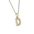thumbnail image 2 of 14k Yellow Gold Letter D Diamond Initial Pendant Necklace (1/10cttw) with 18-inch chain by Diamond Wish, 2 of 3