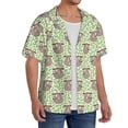 thumbnail image 2 of Logiee Cute Animal Sloth On A Branch Print Men's Button Down Shirts Short Sleeve, Summer Beach Shirts,Vacation Wedding Shirts,Men's Casual Button-Down Shirts with Pocket-3X-Large, 2 of 5