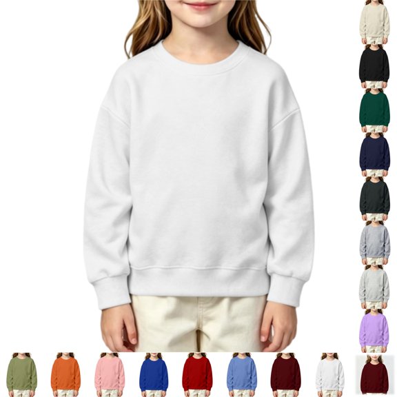 YOUYEDIAN Girls Oversized Sweatshirts Kids Fashion Long Sleeve Crewneck Fleece Pullover Tops