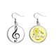 thumbnail image 1 of La música negra Treble Clef blanco Pendiente Sol Flor Pendiente Joyas Moda Unbranded M, 1 of 3