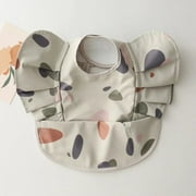 Soft PU Baby Infant Bibs With Pocket Dining Bib Waterproof Easy Clean Quick Dry INS Style Fashion Toddler Kids Bibs Smock Camo 6Months-3Yrs