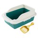 thumbnail image 5 of Caja de arena para gatos con parte superior abierta, caja de arena para inodoro, contenedor, bandeja de arena para mascotas Verde L 50x35x18cm, 5 of 9