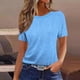 thumbnail image 4 of Camiseta de Manga Corta de Verano para Mujeres Delgada Moda Casual Impresa No Estructurada Cuello Redondo Mujer Manga Corta Tops Casual, 4 of 4