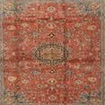 thumbnail image 1 of Ahgly Company Indoor Square Traditional Orange Brown Medallion Area Rugs, 6' Square, 1 of 6