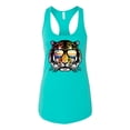thumbnail image 2 of Funny Neon Summer California Beach Tiger | Womens Animal Lover Jersey Racerback Tank Top, Tahiti Blue, Medium, 2 of 4
