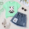 thumbnail image 2 of UAYOTSE Kids 2 Piece Outfits Girls Summer Plaid Short Sleeve T-Shirts and Pants Set Fashion Clothing Sets,Sizes 3-4 Years, 2 of 3