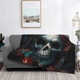 thumbnail image 2 of Naloa Butterfly Flower Skull Flannel Blankets - Thick and Warm Blanket for Winter, Soft Fuzzy Plush King Blanket for All Seasons60"x50", 2 of 6