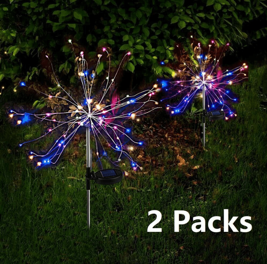 Details about   2x LED Solar Firework Starburst Fairy Lights Stake Outdoor Garden Path Lawn Lamp 
