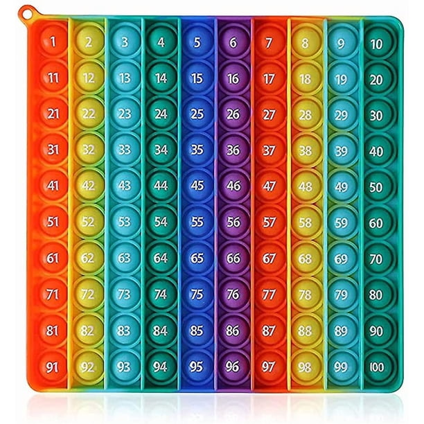 Tablas de números del 1 al 100, juguetes antiestrés con forma de cuadrado