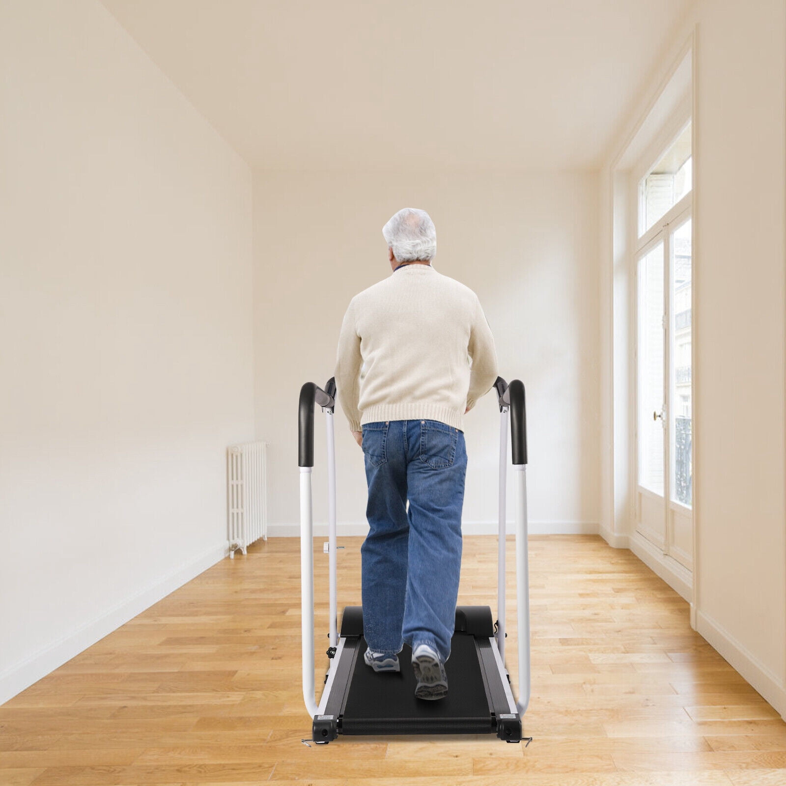 0.3-3.7mph Speed Electric Elderly Exercise Walk Treadmil Fitness Walking Running Machine