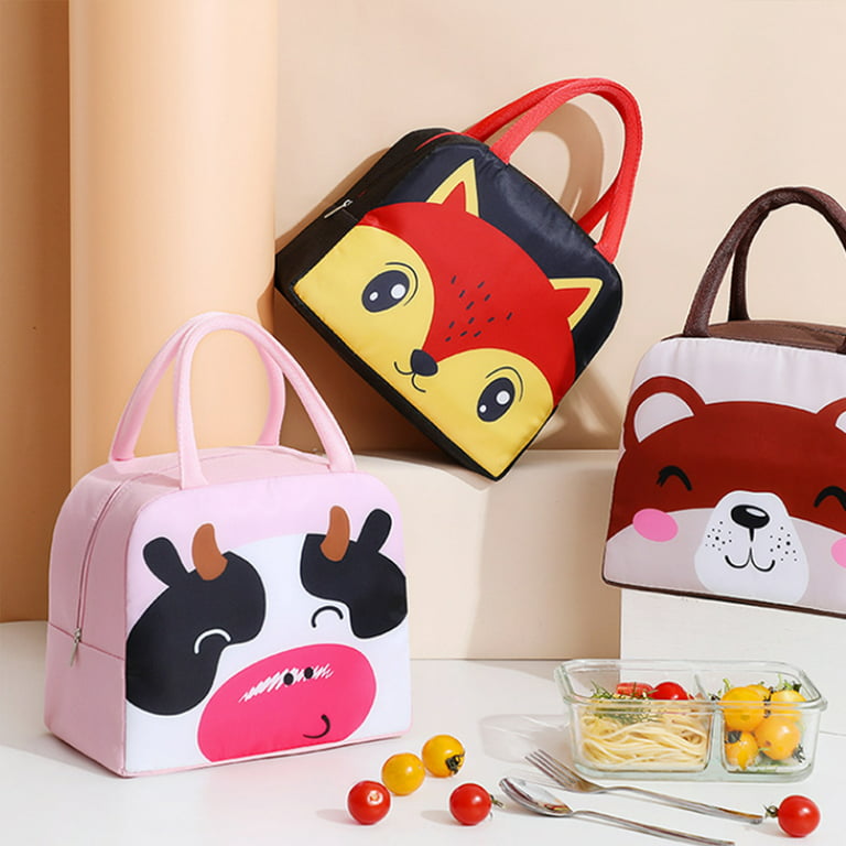 Cute Cartoon Insulation Lunch Bags Oxford Fresh Cooler Pouch for Students Children  Lunch Picnic Storage Box Tote Food Handbag