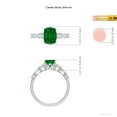 thumbnail image 5 of ANGARA Lab Grown Classic Cushion Rectangular Emerald Side Stone Engagement Ring for Women in 14K White Gold (Size-8x6mm) | May Birthstone, Anniversary, Jewelry Gift for Women | Lab-Grown Emerald Ring, 5 of 9