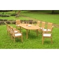 thumbnail image 4 of Grade-A Teak Dining Set: 8 Seater 9 Pc: 94" Double Extension Oval Table And 8 Mas Stacking Arm Chairs Outdoor Patio WholesaleTeak #WMDSMS23, 4 of 4