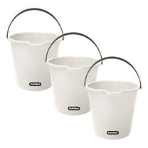 Superio 3-Pack Plastic Cleaning Bucket for Home, 2 Gallon Pail for Mopping with Large Spout - Bucket for Floor Mopping, Car Wash - Bowls for Camping, Fishing